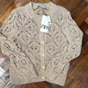 Zara NWT Women's Beige Knit Sweater